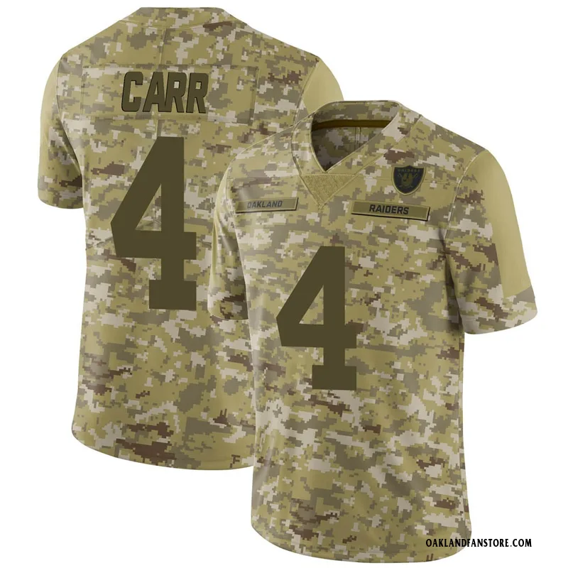 Nike NFL Oakland Raiders #4 Derek Carr Salute To Service Limited Jerse –